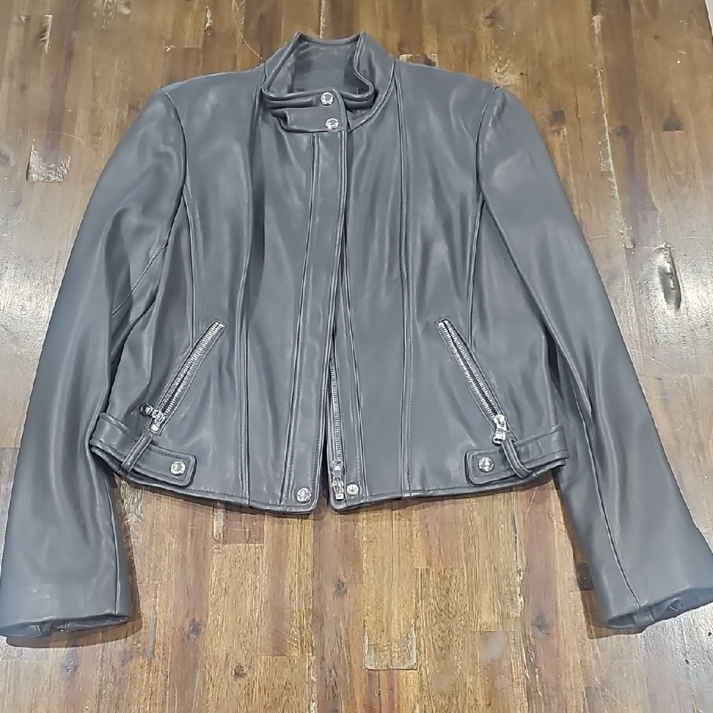 Calvin Klein Charcoal Leather Jacket